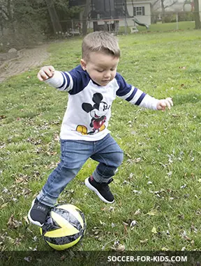 2 year old loving soccer