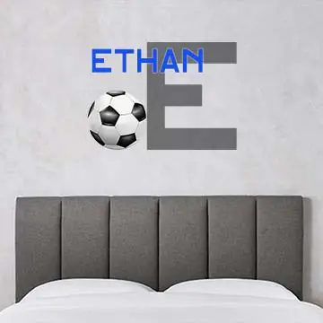 Personalized soccer ball wall decal