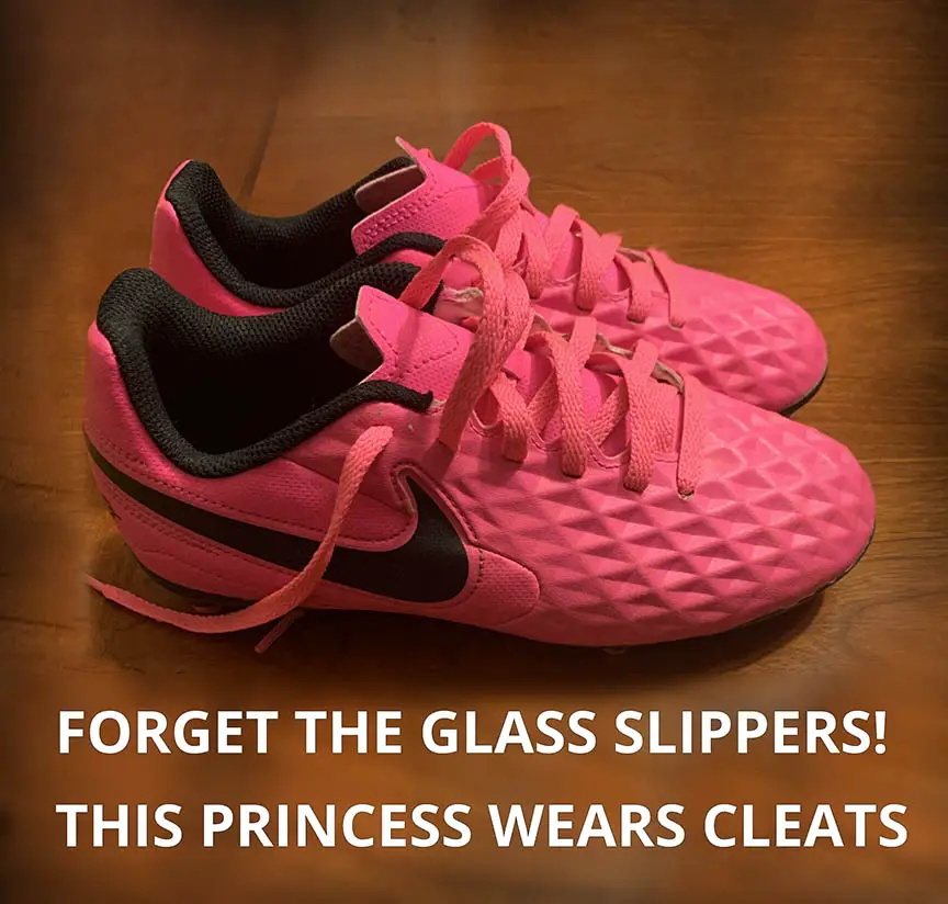 This princess wears soccer cleats