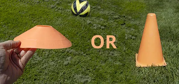 Disk cone versus soccer cone comparison