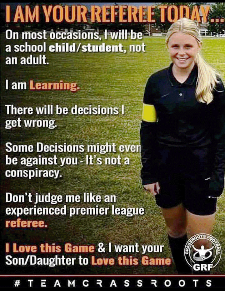 Message About Youth Soccer Referee
