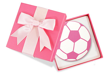 Open pink gift box