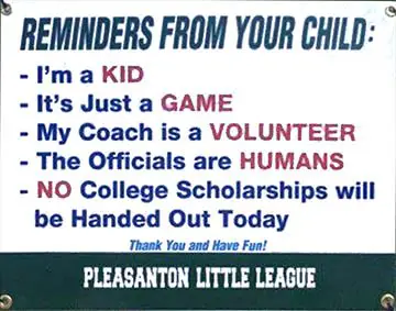 Youth soccer game sign